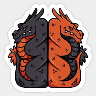 Double Dragon Totem Sticker